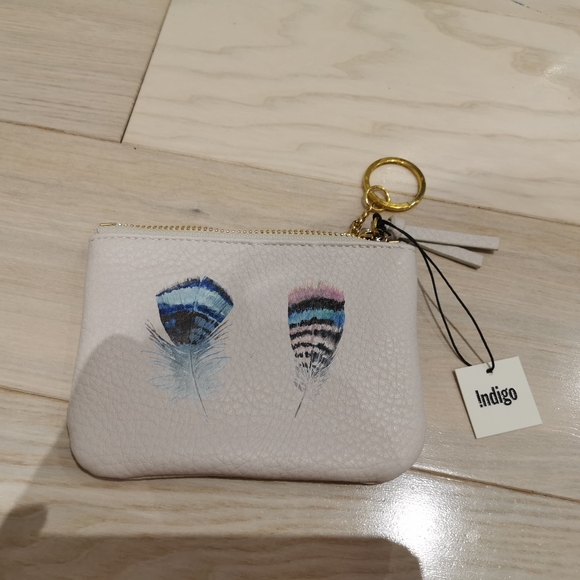 New Indigo feather small pouch. Mini bag - Picture 3 of 4
